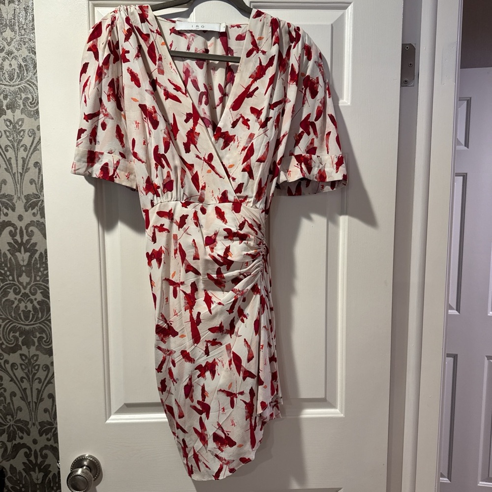 IRO White and Red Print Dress